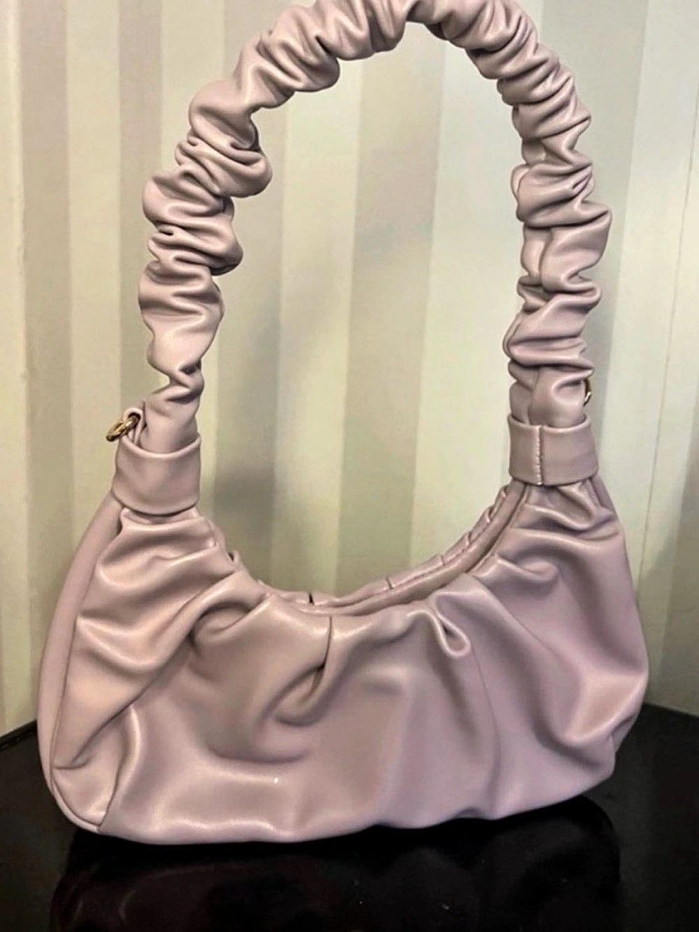 Aqua Ruched Shoulder Bag
